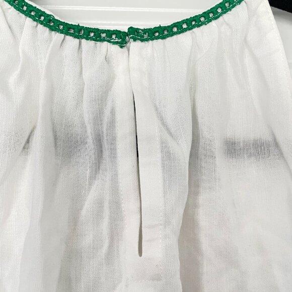 Zara White & Green Embroidered Halter Top – Women’s Size Small Boho Style - Picture 7 of 11